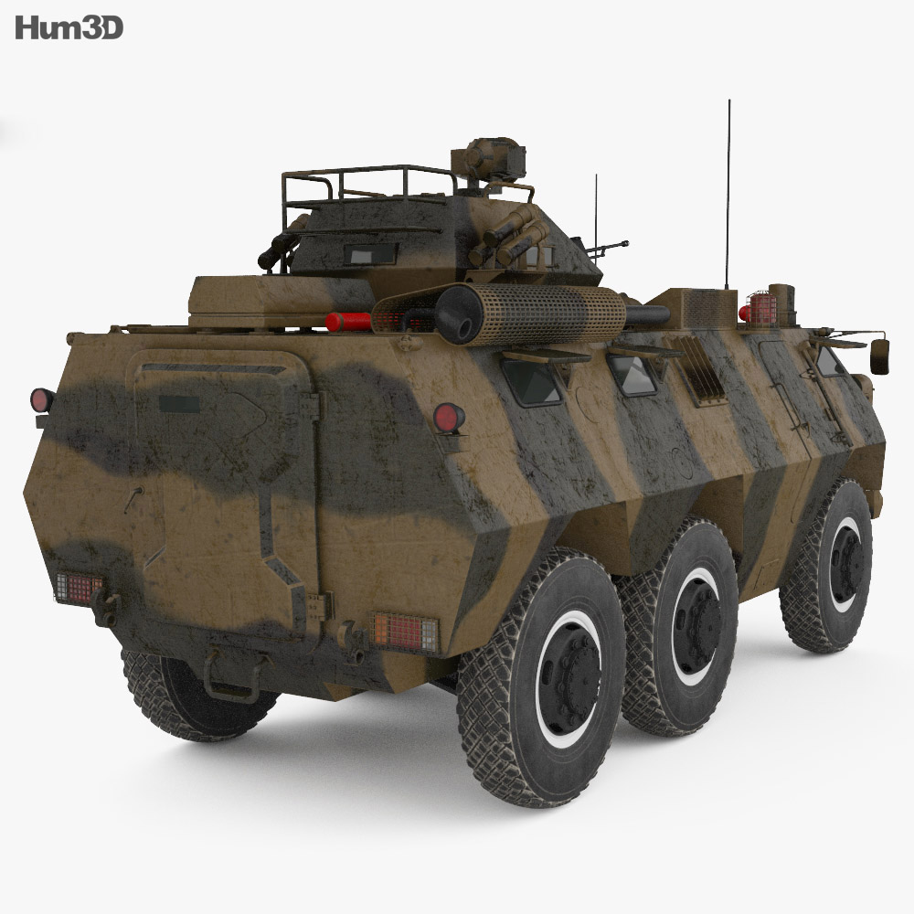 WZ-523 Armored Personnel Carrier Modello 3D vista posteriore