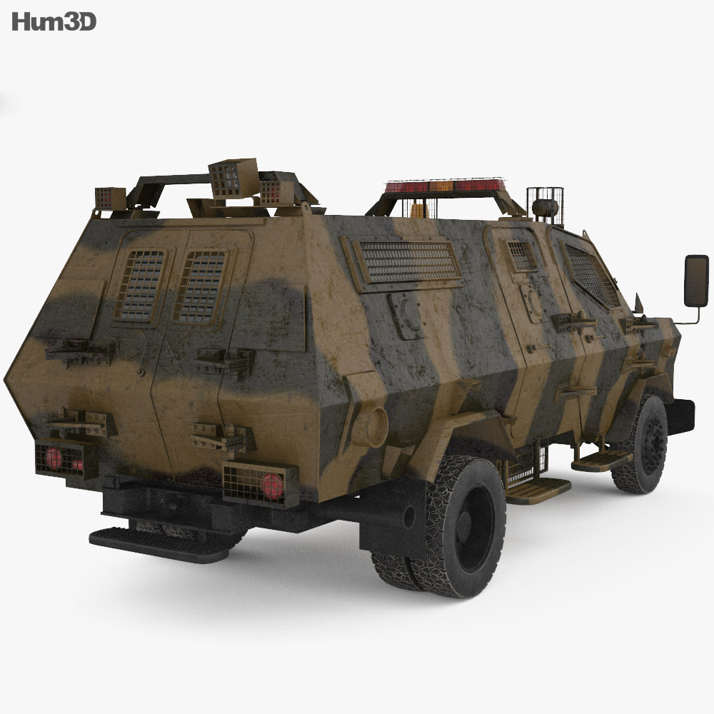 Wolf Armoured Vehicle 3D 모델  back view