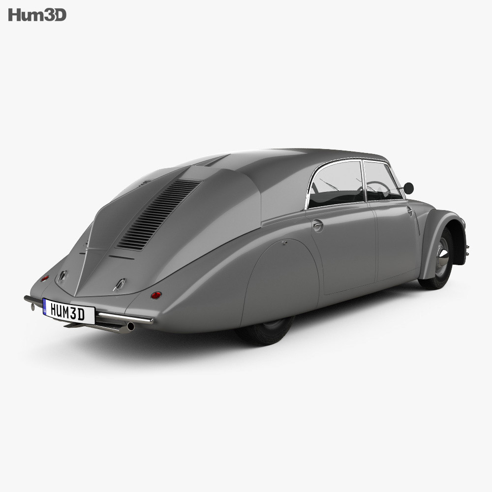 Tatra 77a 1937 3D模型 后视图