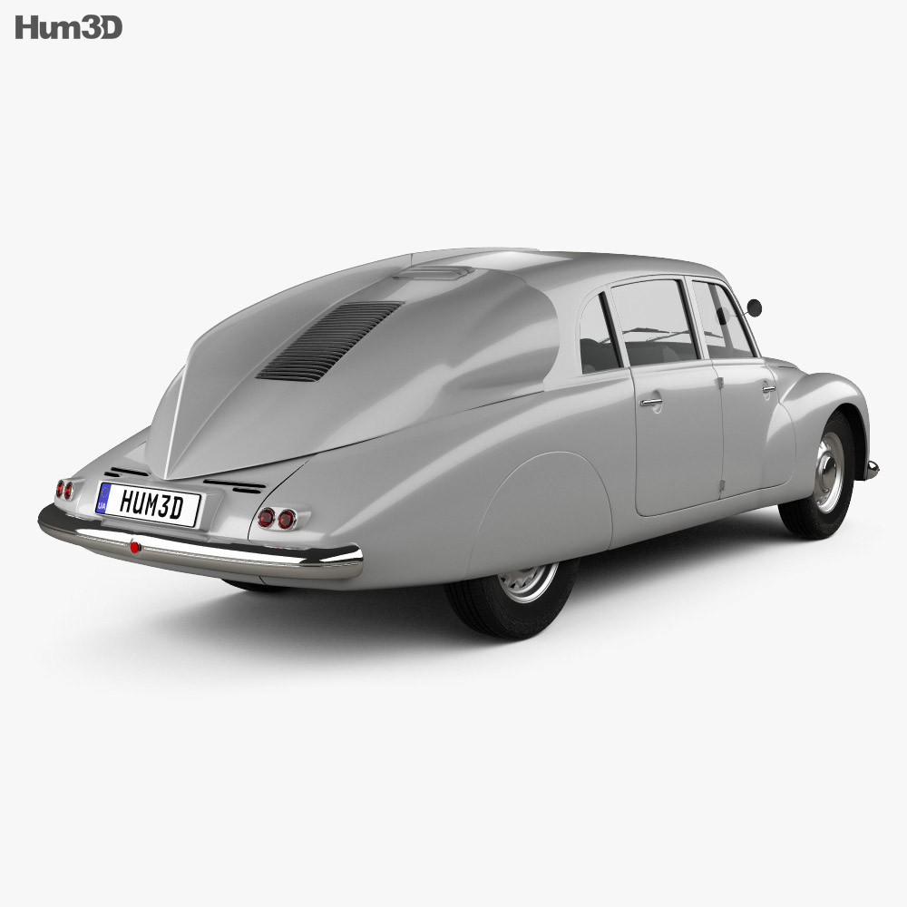 Tatra T87 1947 3D模型 后视图