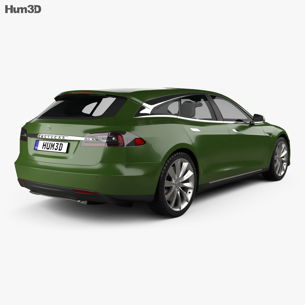 Tesla Model S Remetz Car Shooting Brake 2020 3D模型 后视图