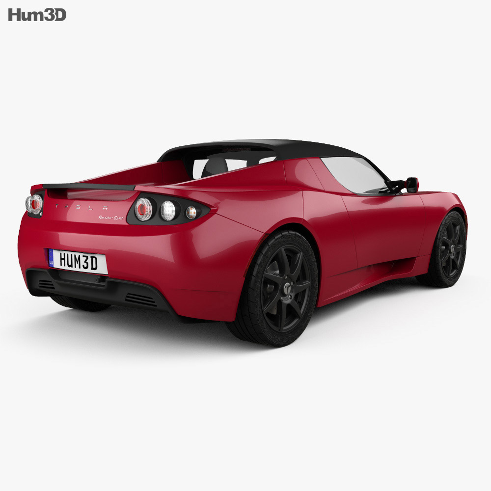 Tesla Roadster 2014 3D-Modell Rückansicht