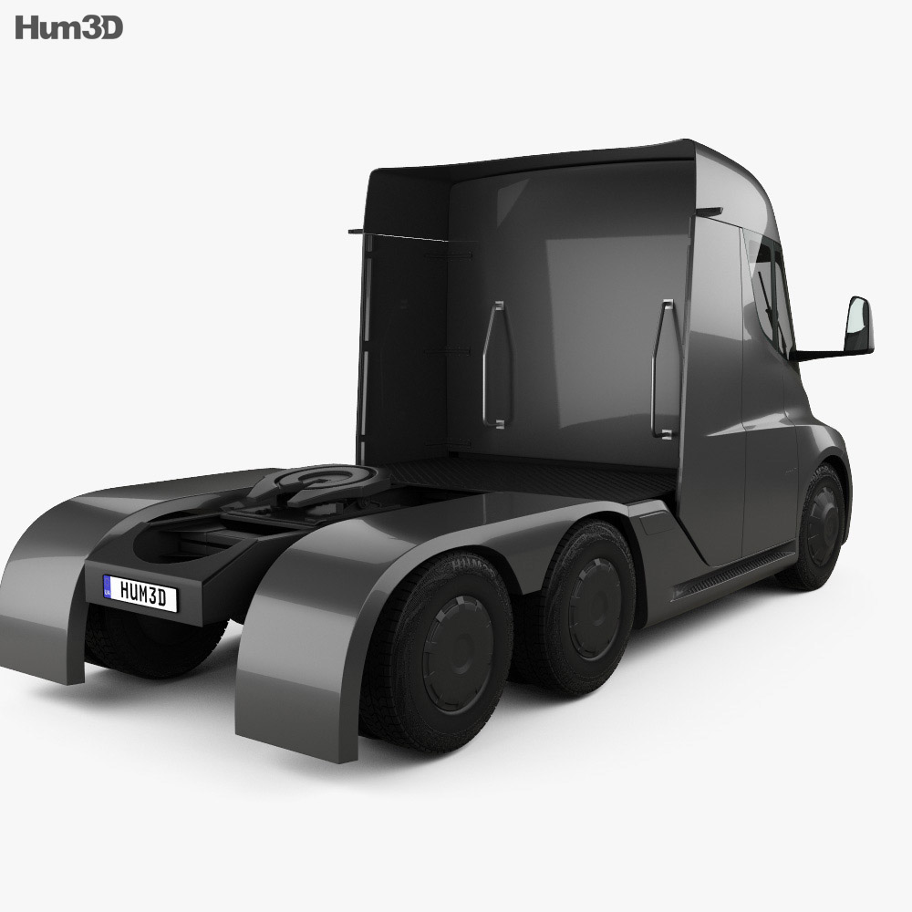 Tesla Semi Day Cab Tractor Truck 2018 3d Model