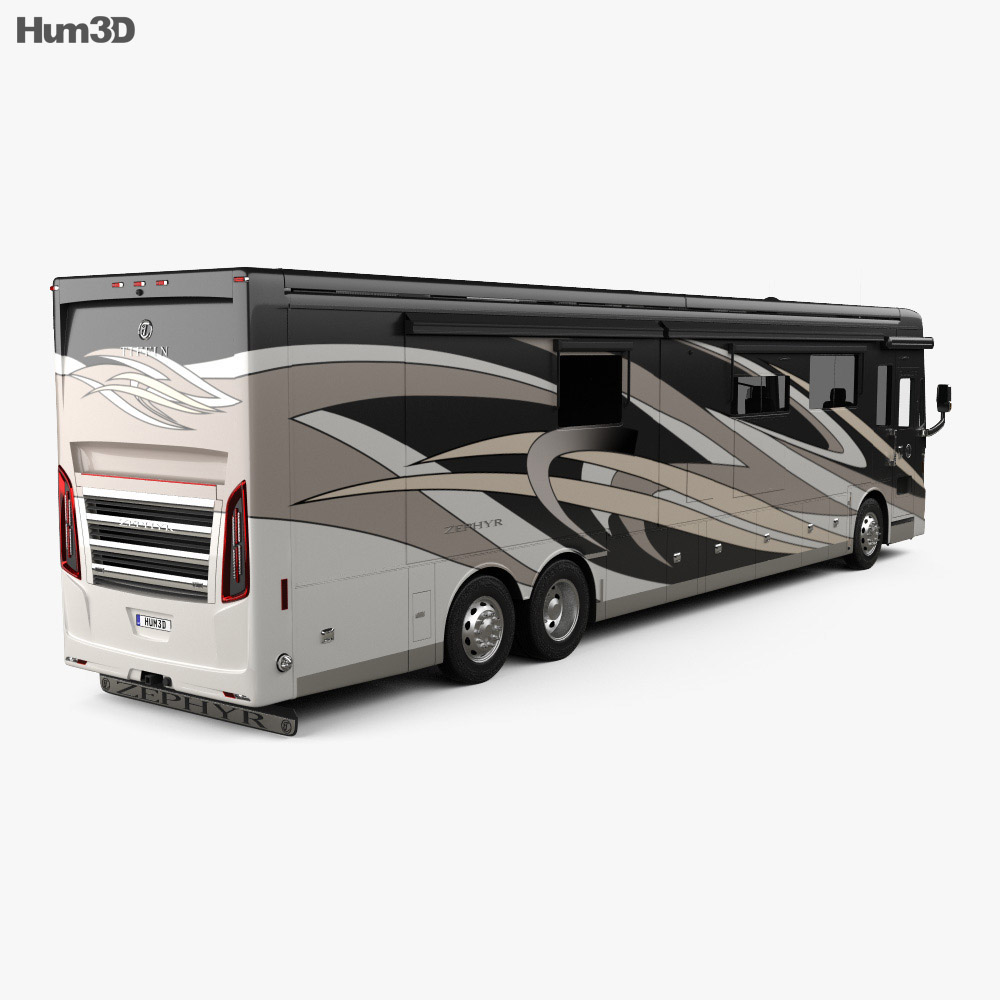 Tiffin Zephyr Motorhome Bus 2018 3Dモデル 後ろ姿