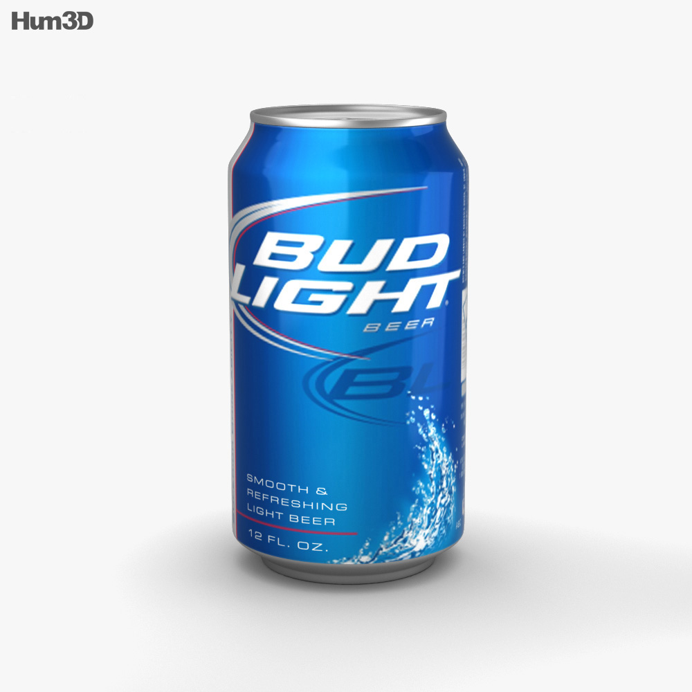 Budlight Beer Can 330 ml 3D model Food on Hum3D
