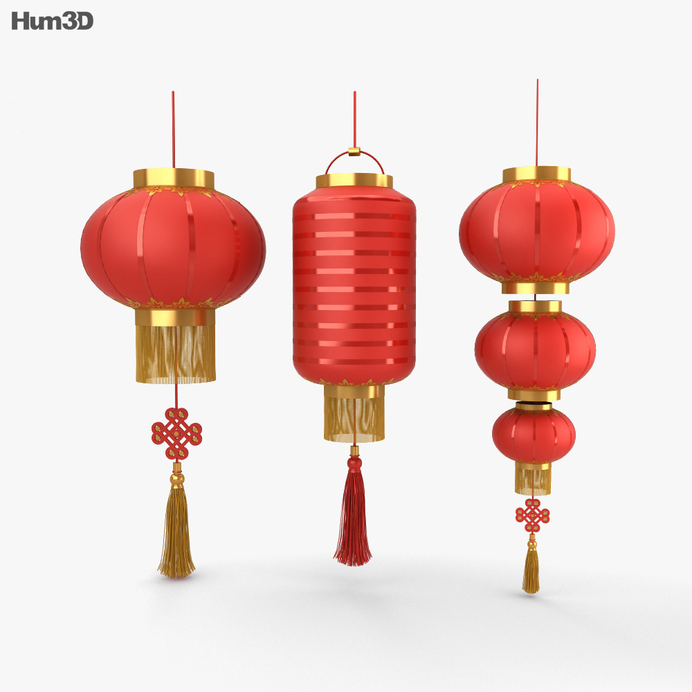 중국 등불 3D 모델 