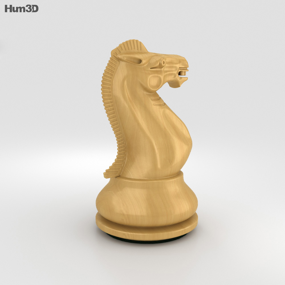 Classic Chess Knight White 3D model - Life and Leisure on Hum3D
