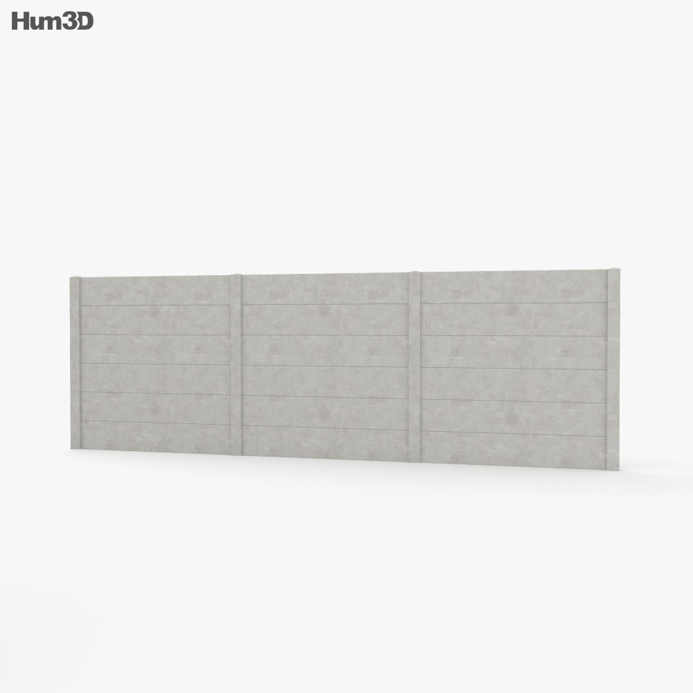 Concrete Fence 3d model
