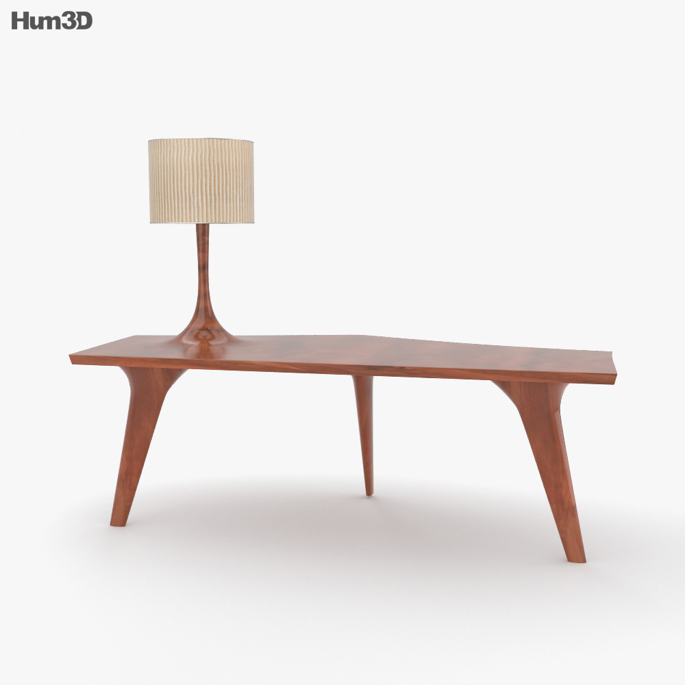 Console table with Lamp 3d model