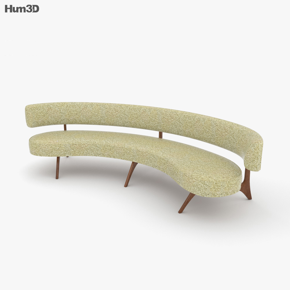 Curved Bench 3d Model Furniture On Hum3d