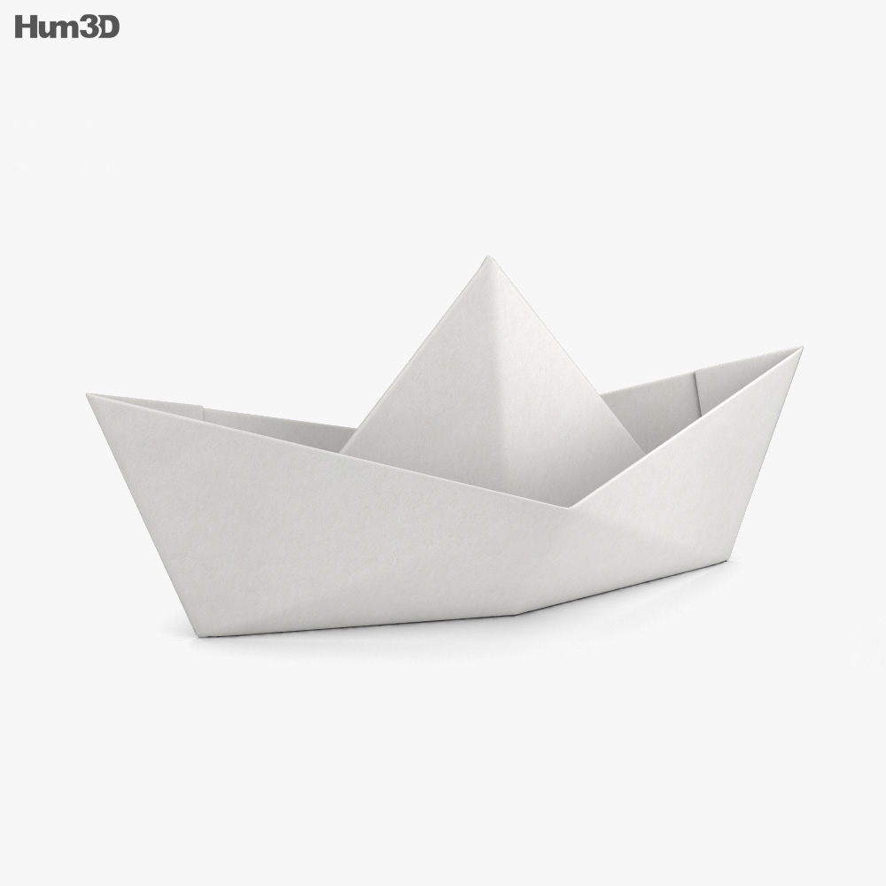 紙の船 3Dモデル