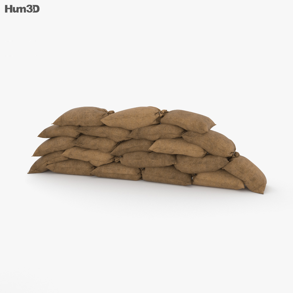 Sacchi di sabbia barricata Modello 3D