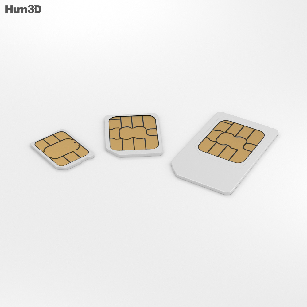Sim Cards Set 3d model