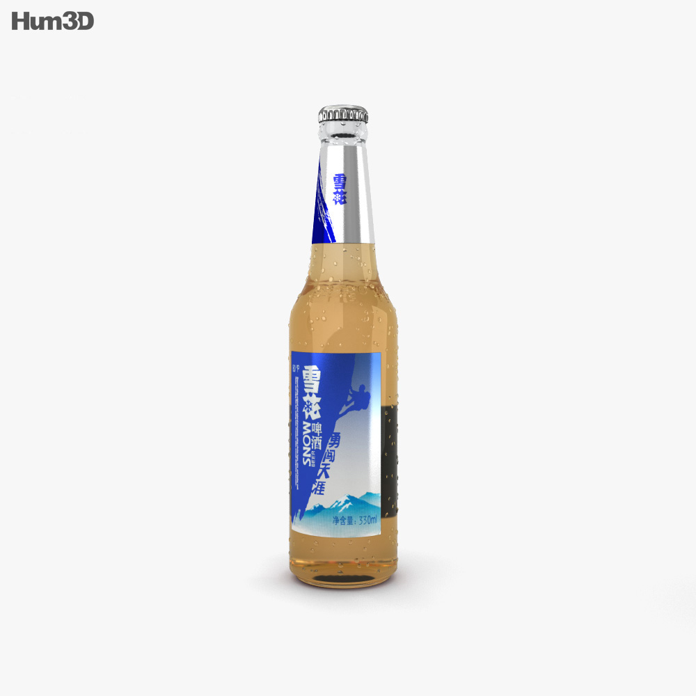 Snow Beer Bottle 3D model - Food on Hum3D