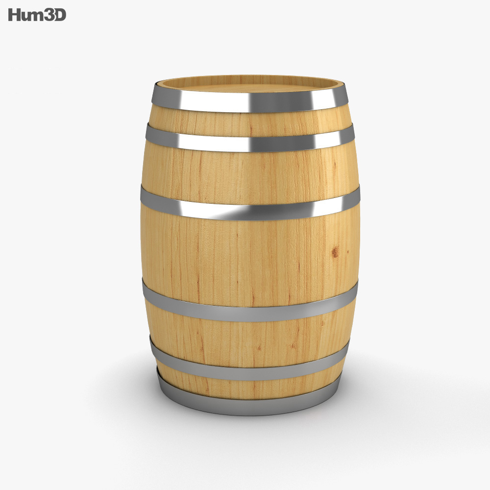 Wooden Barrel 3d model