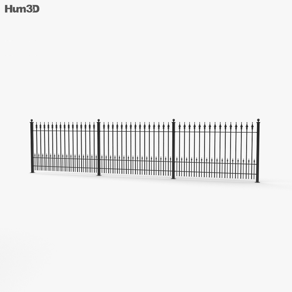 Wrought Iron Fence 3d Model Architecture On Hum3d