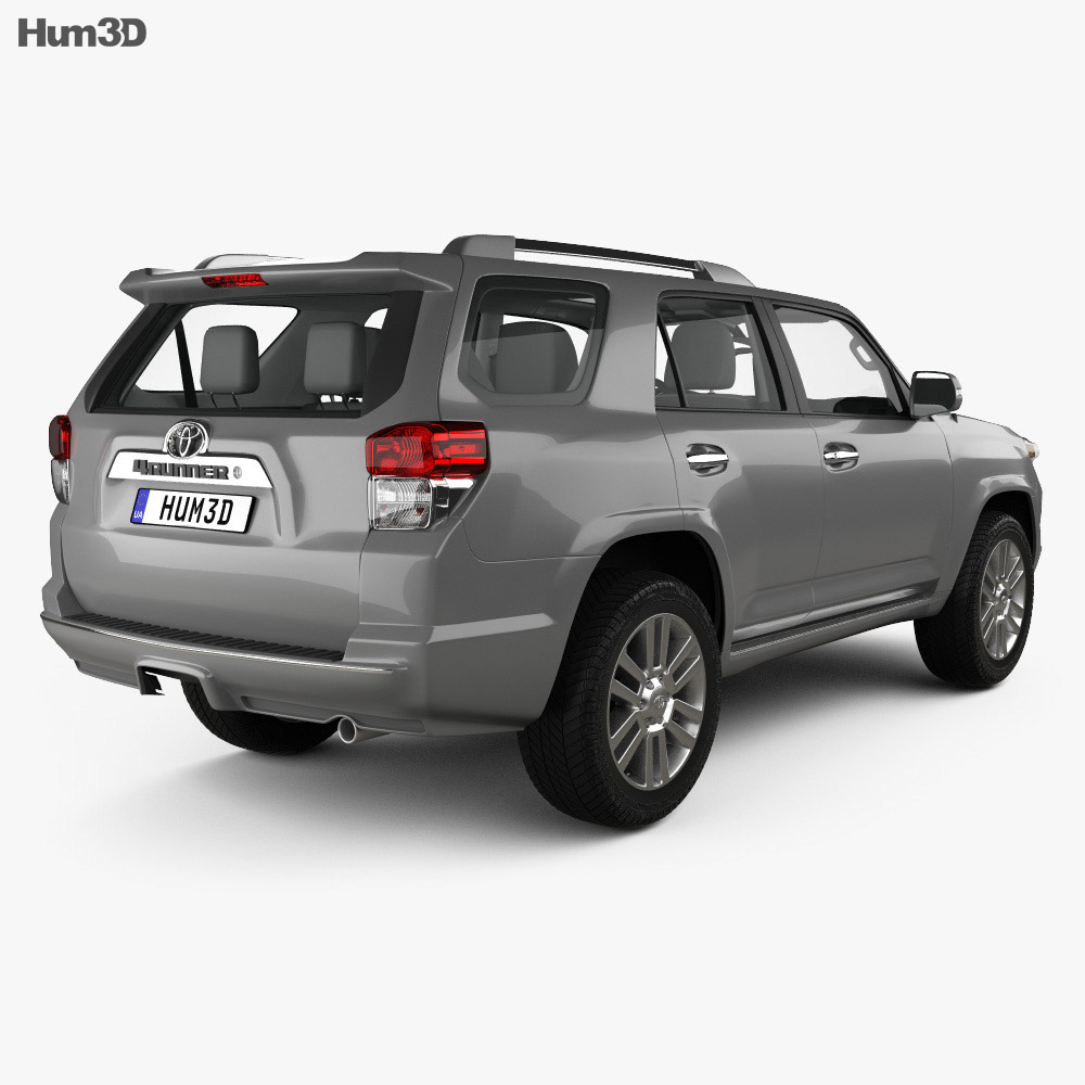 Toyota 4Runner with HQ interior 2013 3d model back view