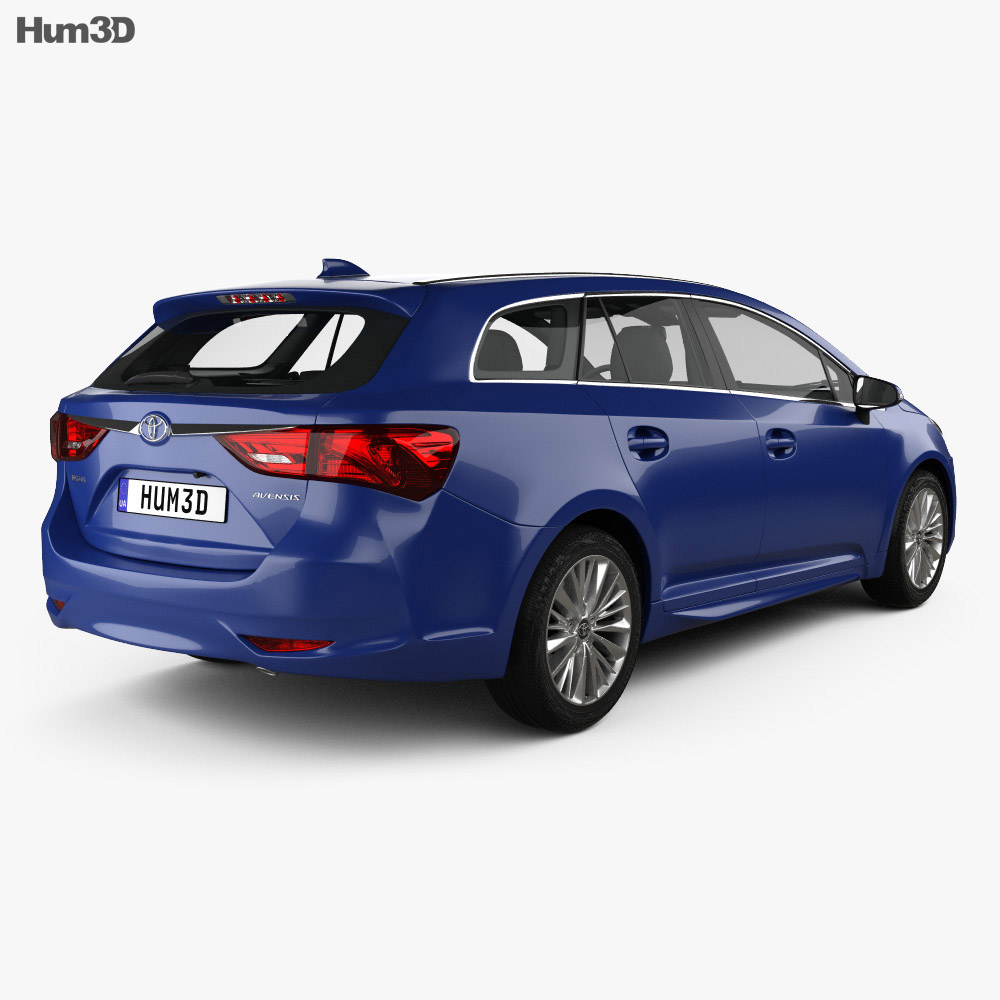 Toyota Avensis (T270) wagon with HQ interior 2019 3d model back view