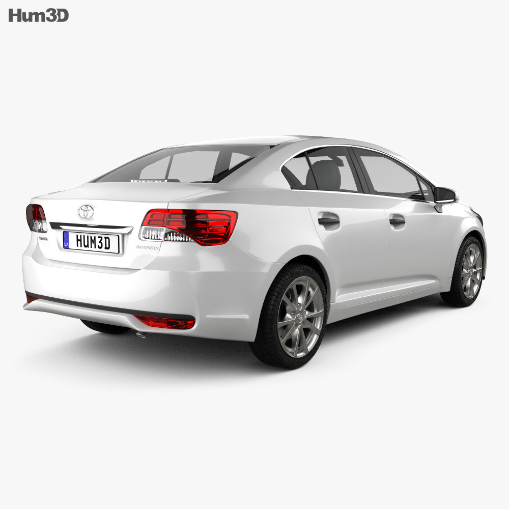 Toyota Avensis 세단 2014 3D 모델  back view