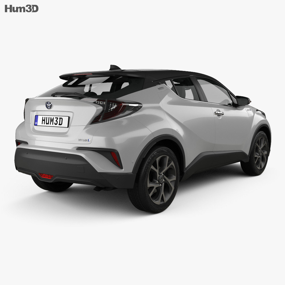 Toyota C-HR with HQ interior 2020 3d model back view