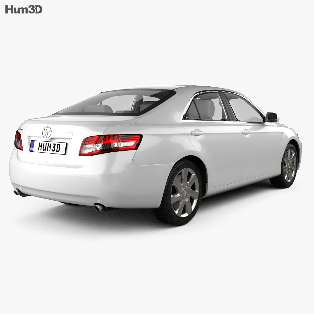 Toyota Camry 2011 with HQ interior 3d model back view