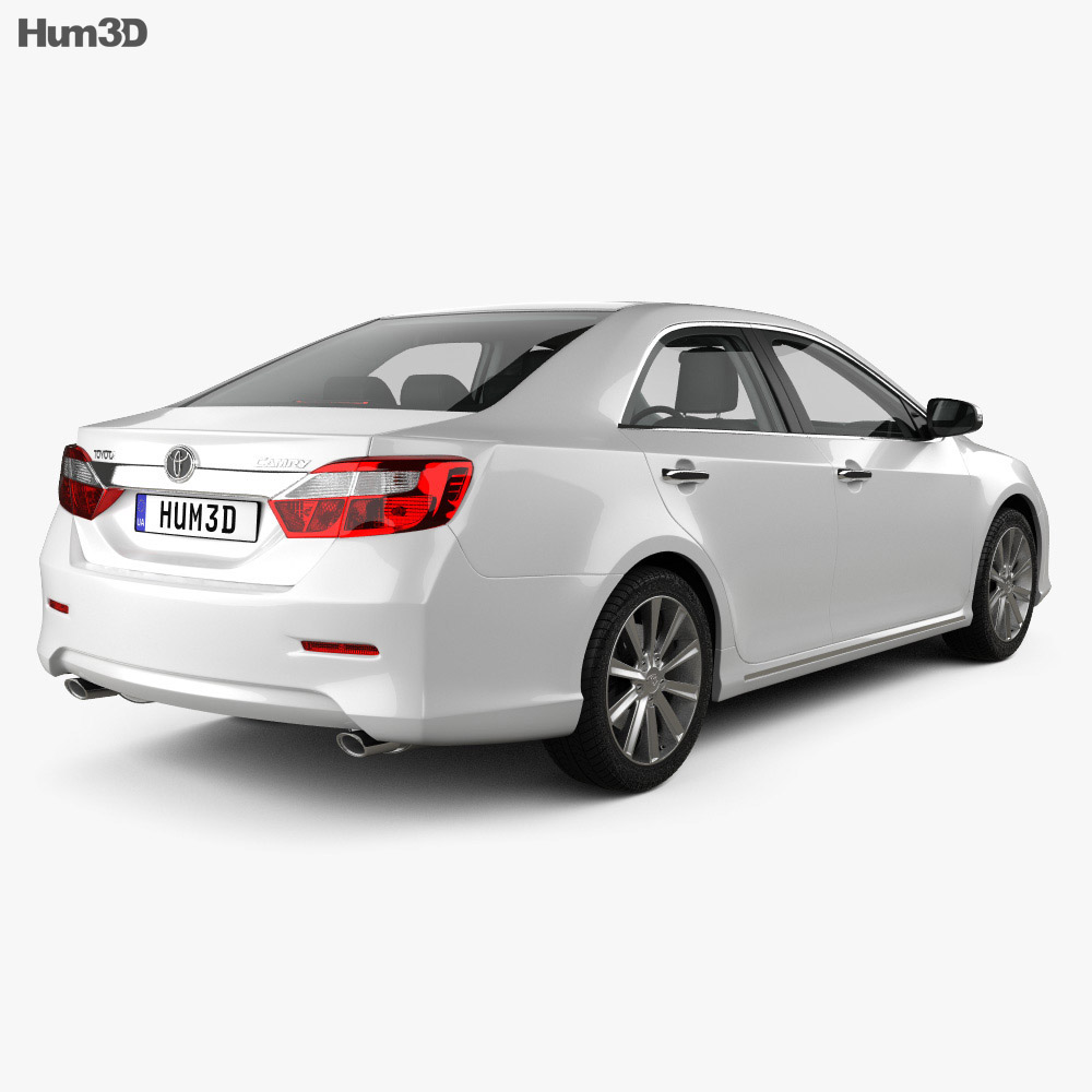Toyota Camry with HQ interior 2014 3d model back view