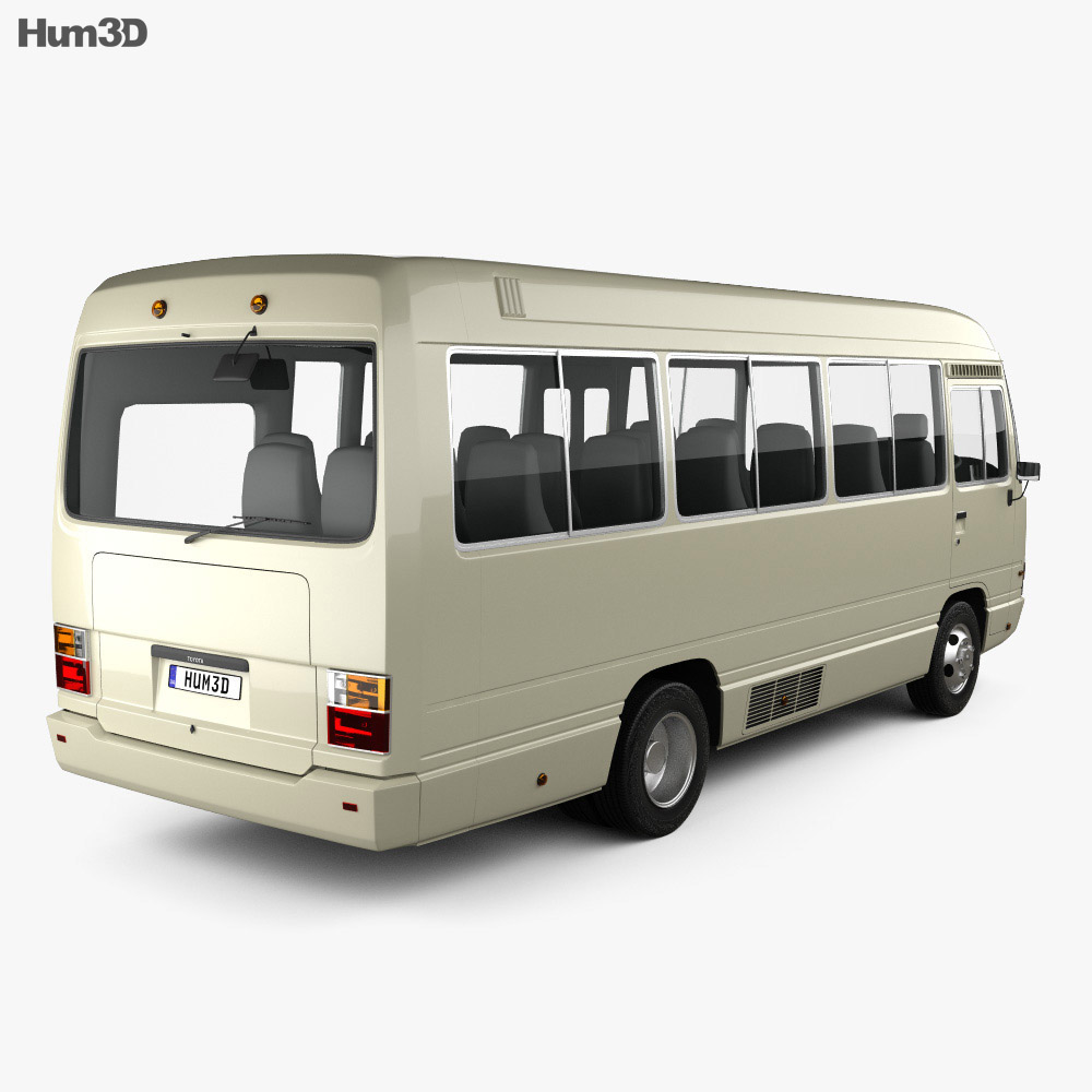 Toyota Coaster bus 1983 3d model back view