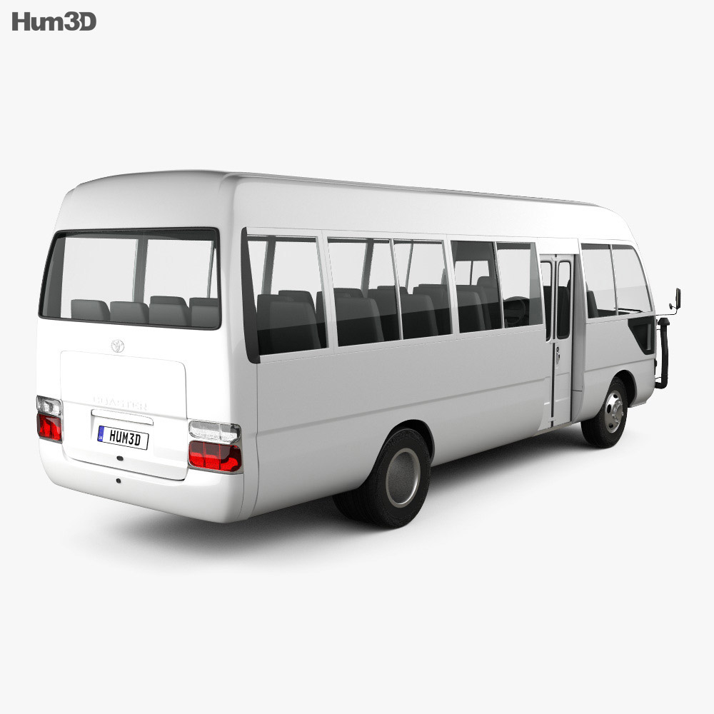Toyota Coaster 2014 3d model back view