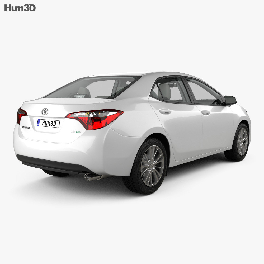 Toyota Corolla LE Eco (US) with HQ interior 2017 3d model back view