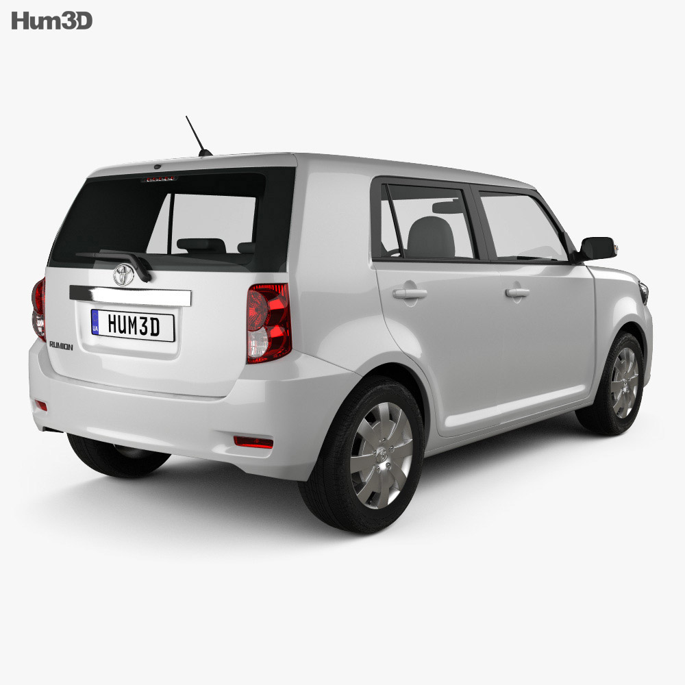 Toyota Corolla Rumion 2014 3d model back view