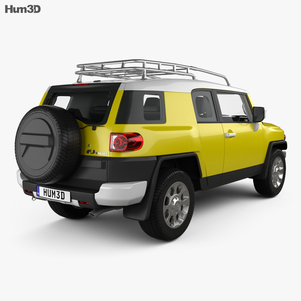 Toyota FJ Cruiser with HQ interior 2014 3d model back view