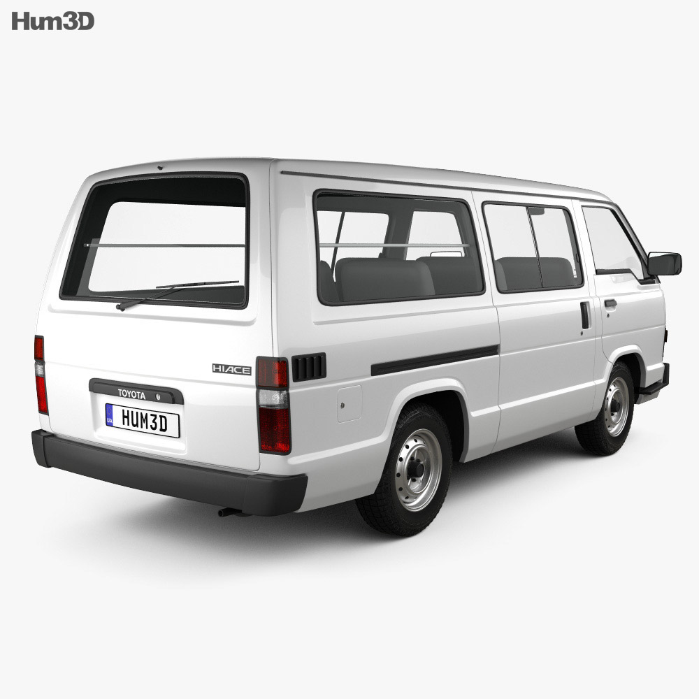 Toyota Hiace Passenger Van 1982 3d model back view