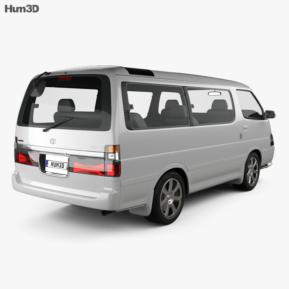 Toyota Hiace Passenger Van (JP) 2002 3d model back view
