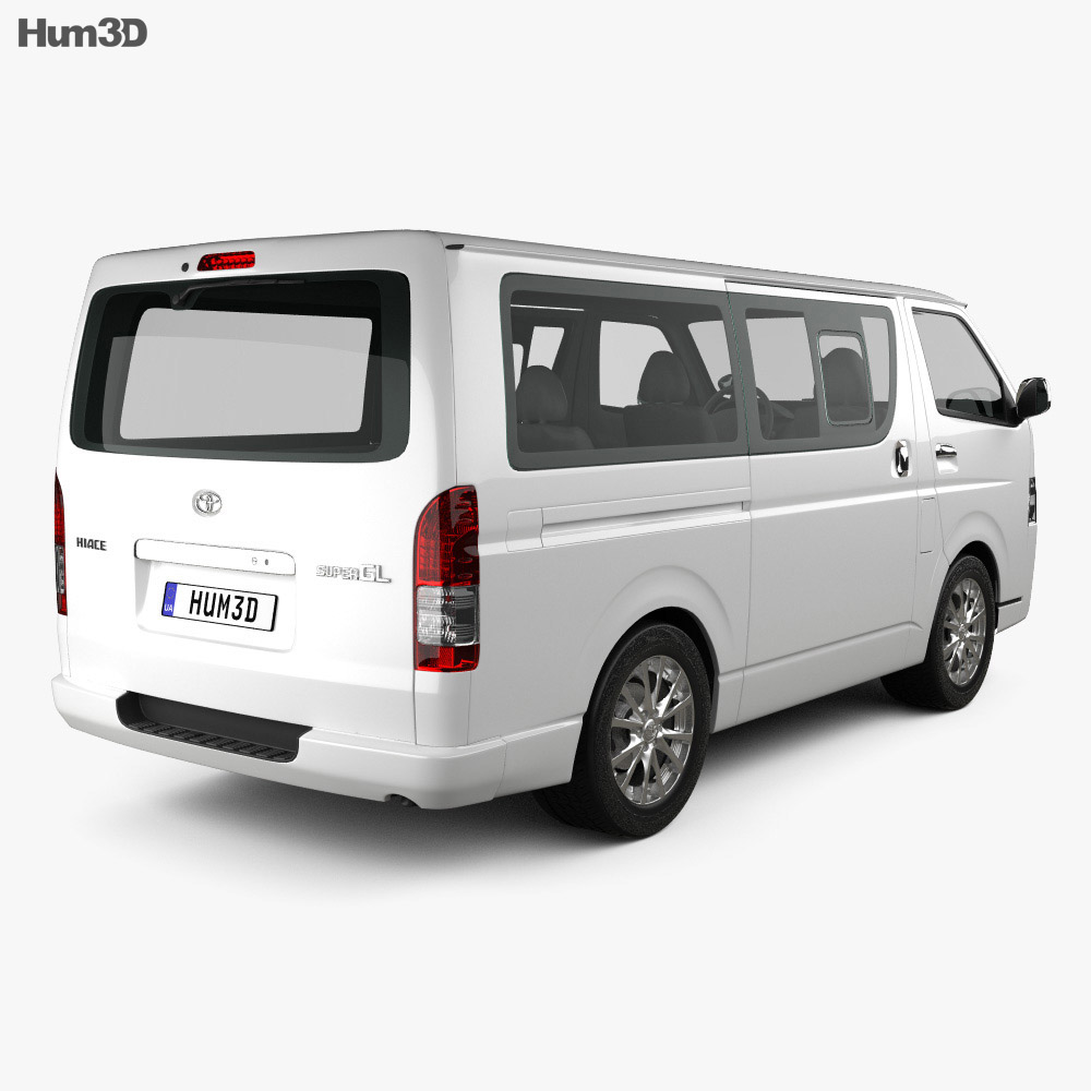 Toyota HiAce LWB Combi 2014 3D модель back view