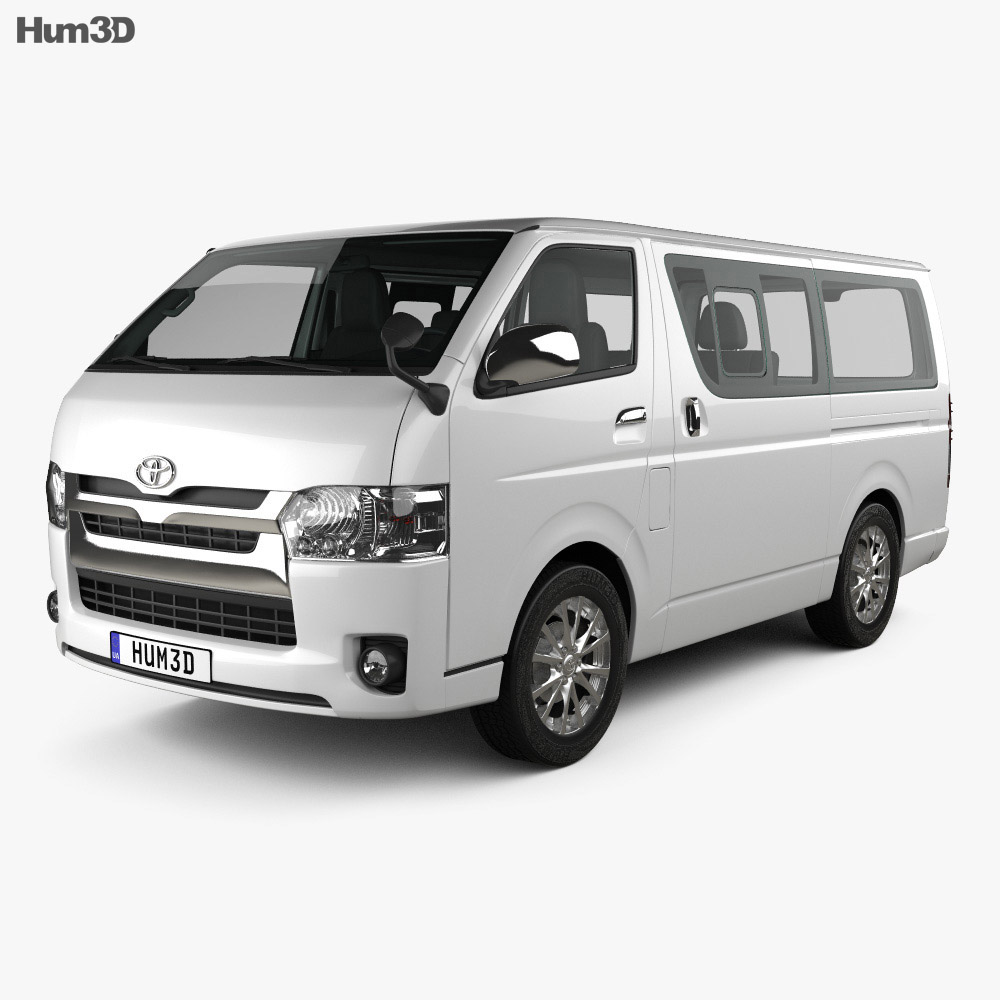 Toyota Hiace LWB Combi HQインテリアと 2013 3Dモデル