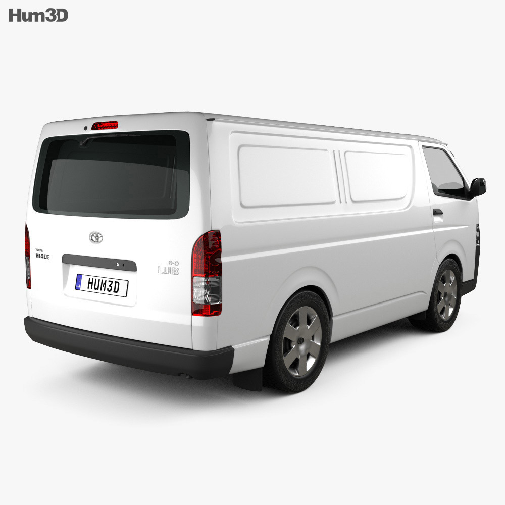 Toyota HiAce SWB Panel Van 2016 3d model back view