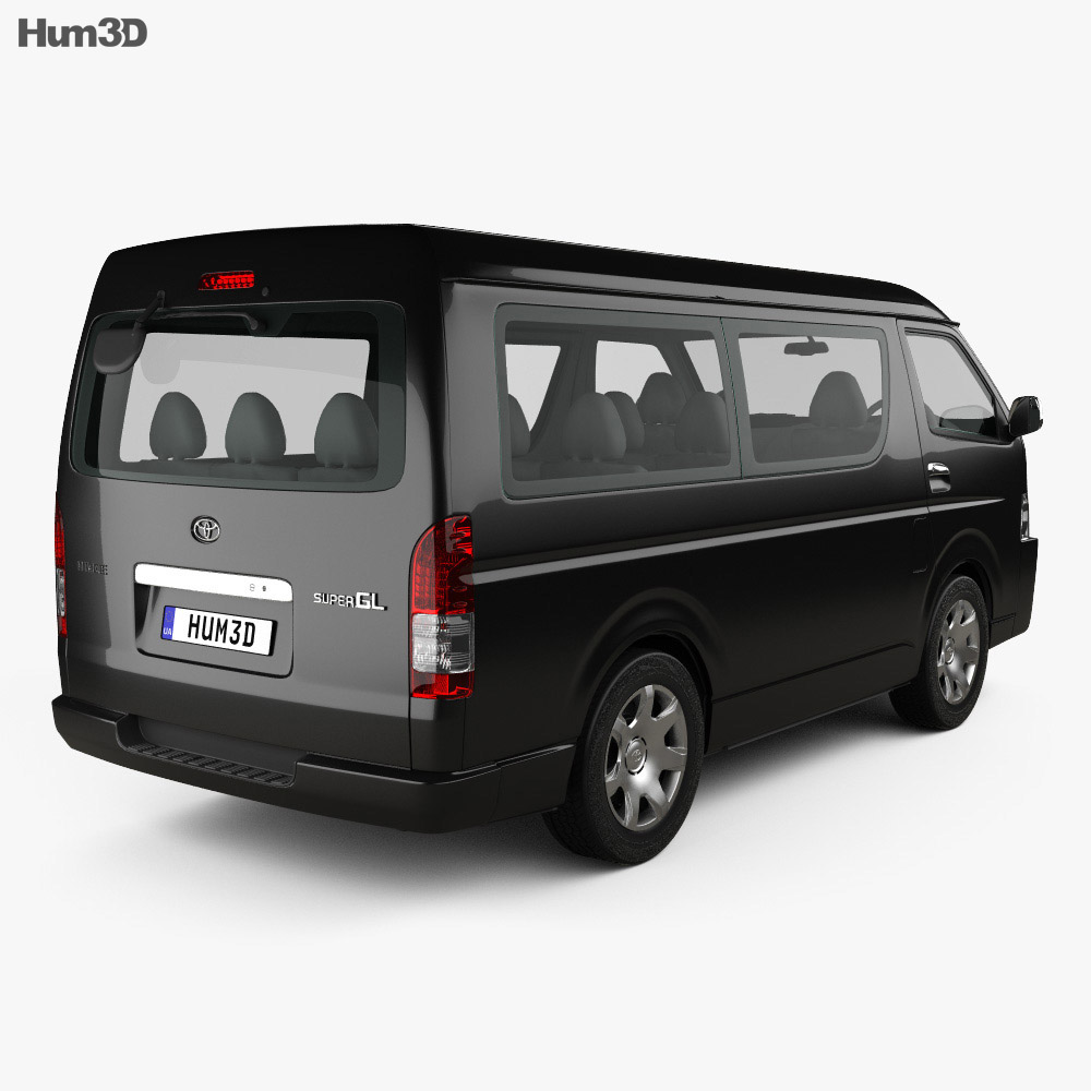 Toyota Hiace Passenger Van L1H2 GL 2015 3d model back view