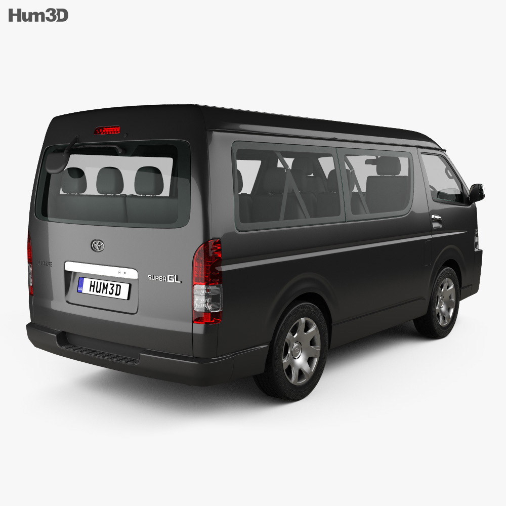 Toyota Hiace Passenger Van L1H2 GL RHD with HQ interior 2015 3d model back view