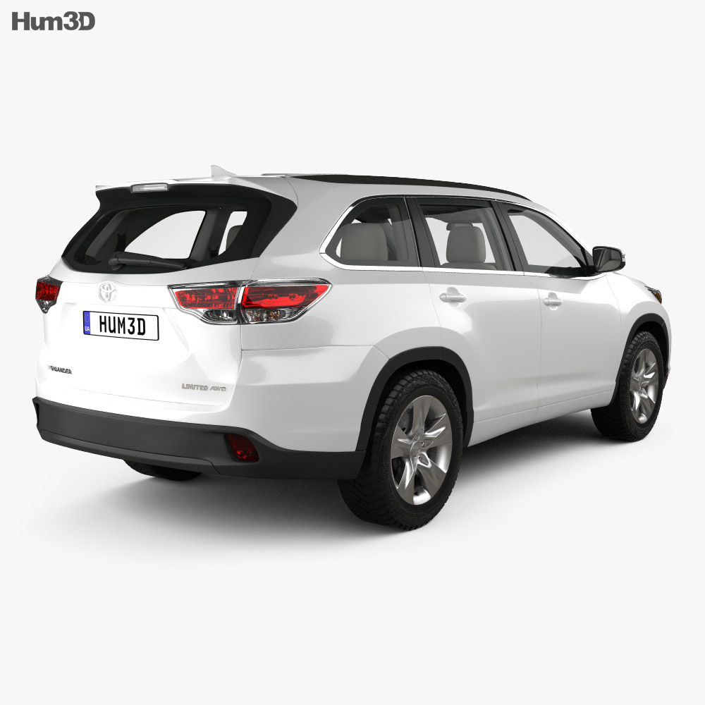 Toyota Highlander з детальним інтер'єром 2016 3D модель back view