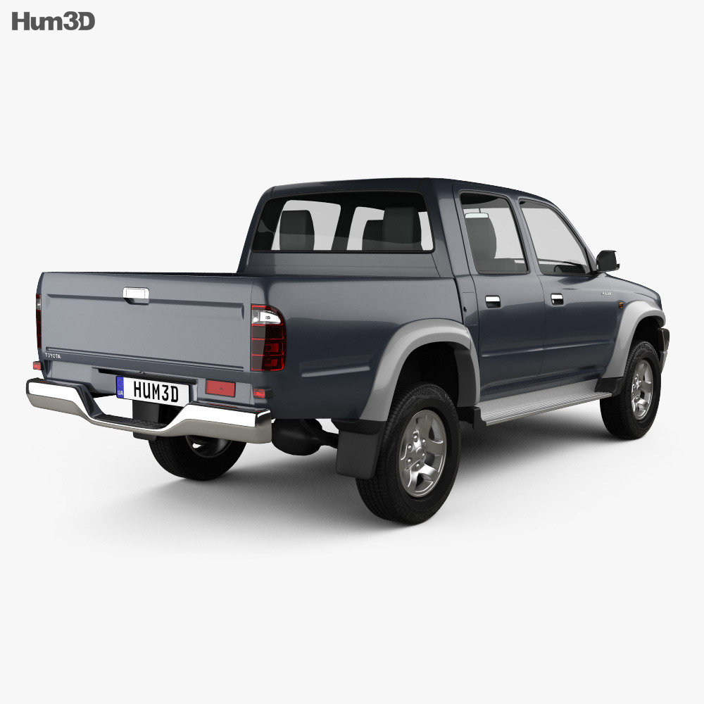 Toyota Hilux Double Cab 2005 3D 모델  back view