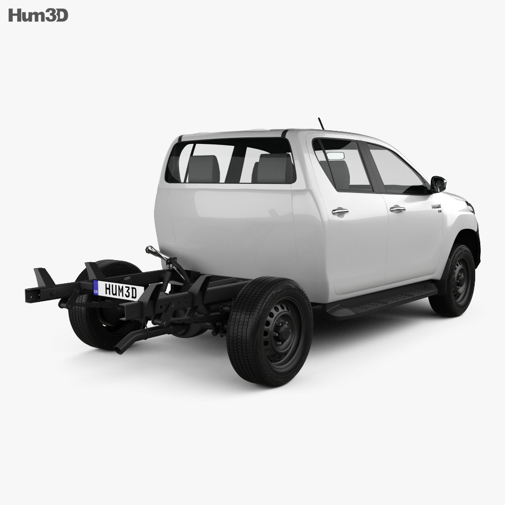 Toyota Hilux Double Cab Chassis 2018 3d model back view