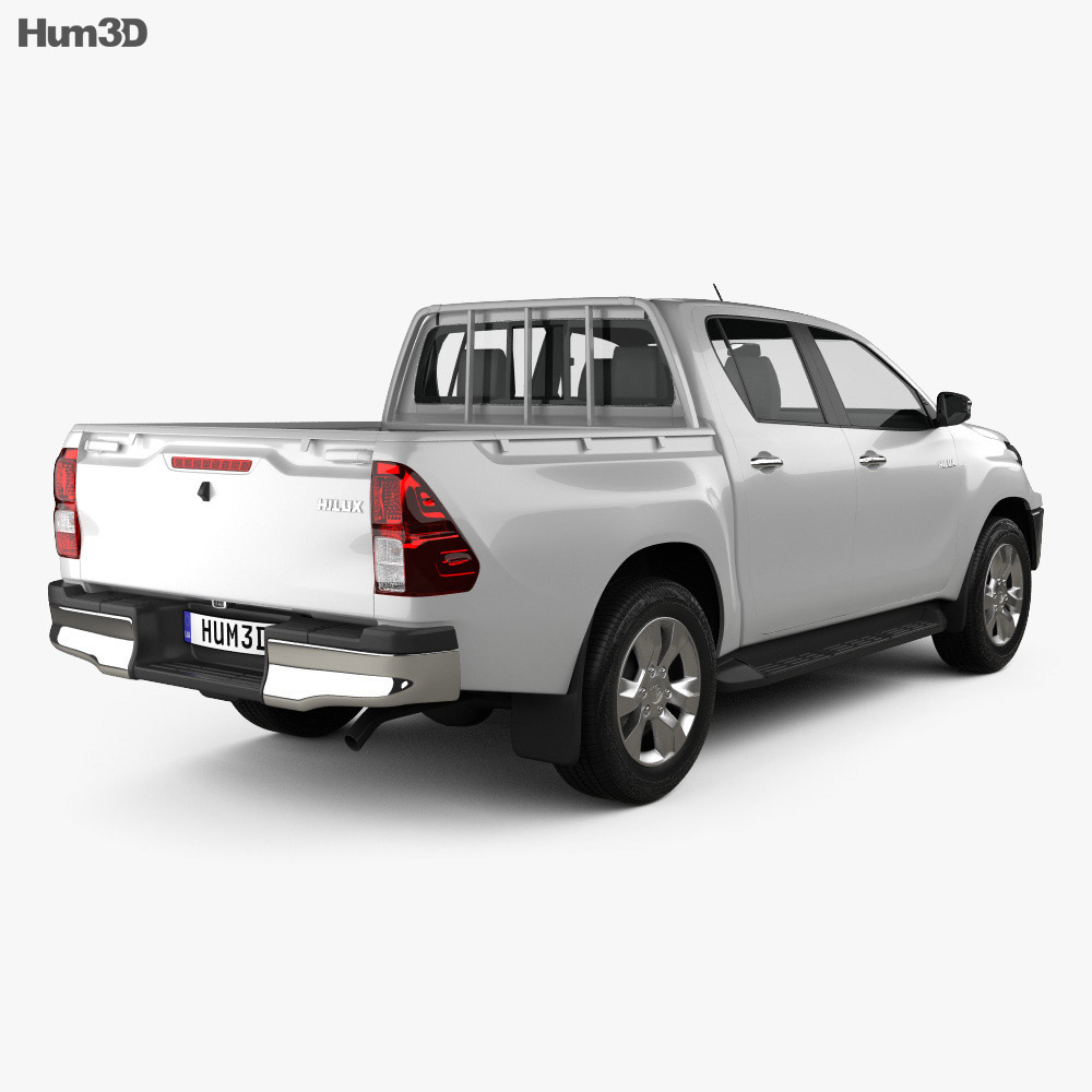 Toyota Hilux Double Cab Hi Rider 2018 3d model back view