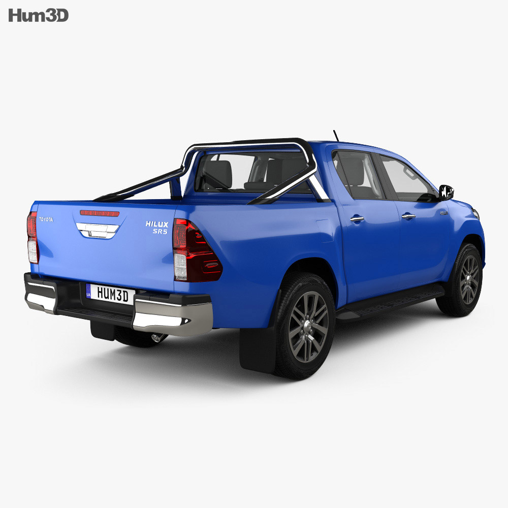 Toyota Hilux Double Cab SR5 with HQ interior 2015 3d model back view