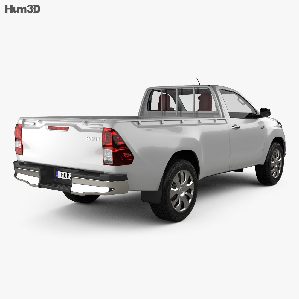 Toyota Hilux Single Cab GLX with HQ interior 2015 3d model back view