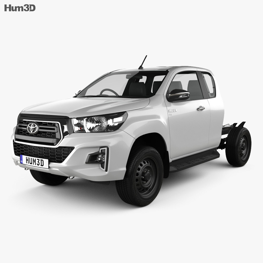 Toyota Hilux Extra Cab Chassis SR 2022 3d model