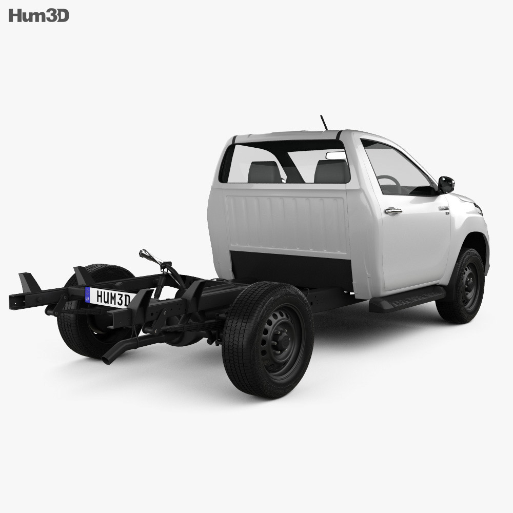 Toyota Hilux Cabina Simple Chassis SR 2019 Modelo 3D vista trasera