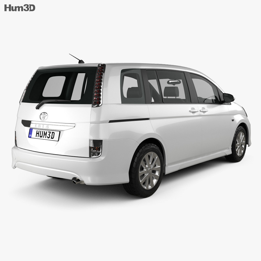 Toyota Isis 2015 3d model back view