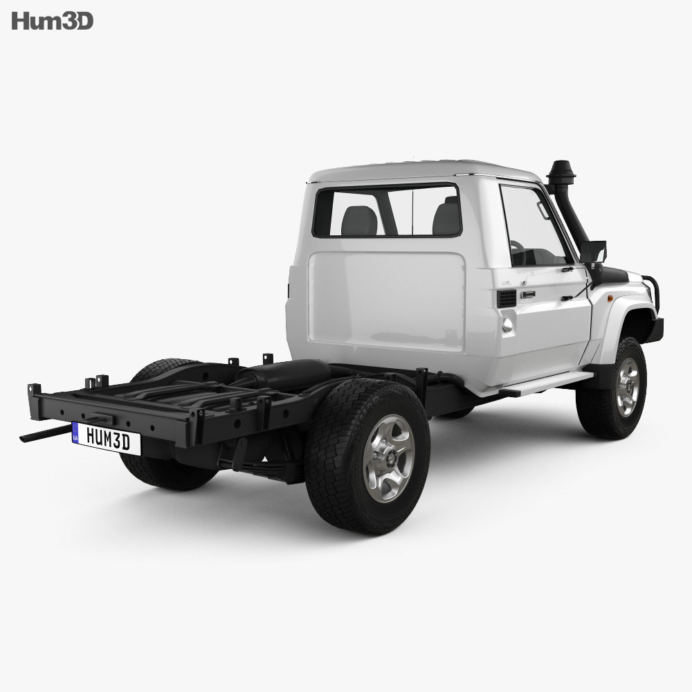 Toyota Land Cruiser (J70) Cab Chassis GXL 2013 3d model back view