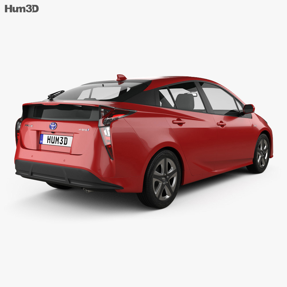 Toyota Prius 2018 3d model back view