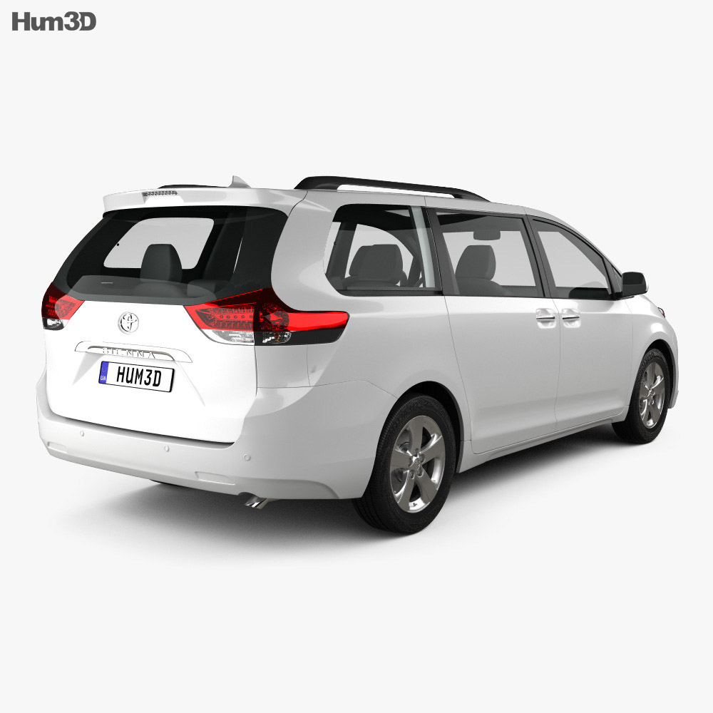 Toyota Sienna 2011 3d model back view